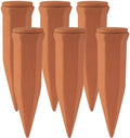 6 Pack Terracotta Watering Spikes with Lids by Unknown