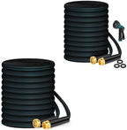 Garden Hose 50ft+ Garden Hose 100ft,Non-Expanding Water Hose, Flexible Ultra-Light, Anti-Kink, Wear-Resistant, Portable, Easy Storage, Hose for Outdoor, Garden, Yard and Lawn, Black Lake Blue by Hepciee