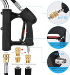 24 FT Telescoping Pressure Washer Wand Extension, Aluminum Power Washer Extension Wand with Turbo Nozzle, 5 Nozzle Tips, 2 Adapters, Harness, Gutter Cleaning Tools from The Ground - Image 6