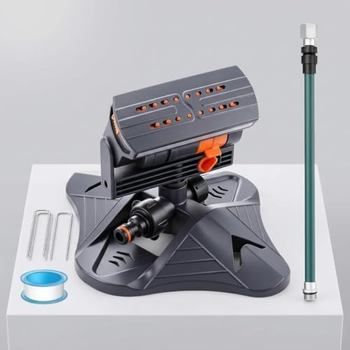 Oscillating Sprinkler with Adjustable Aluminum Riser 16 Nozzles - Image 2