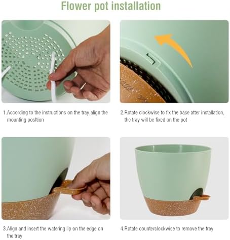 WSMKSZ 12/10/9 inch Self Watering Pots for Indoor Outdoor Plants, Set of 3 - Image 4