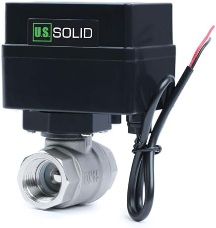 U.S. Solid Motorized Ball Valve- 1/2" Stainless Steel Ball Valve with Full Port, 9-36V AC/DC, 2 Wire Auto Return Setup, Normally Closed (N/C) - Image 2
