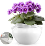 1 Set 7.5 Inch African Violet Pots Self Watering Ceramic by Sunnychicc