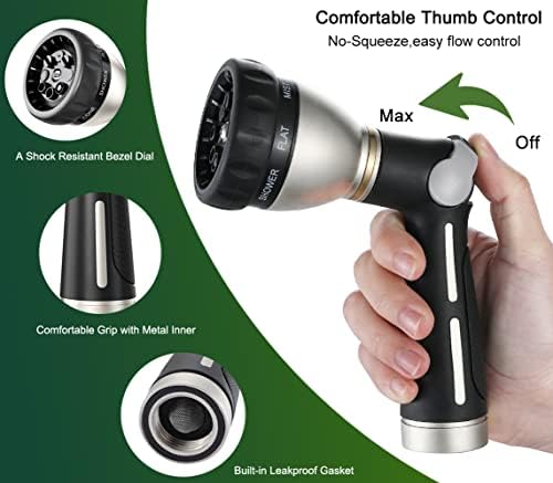 FANHAO Heavy Duty Garden Hose Nozzle Thumb Control - Image 3