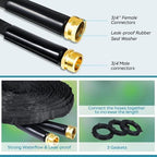 Garden Hose 75ft, Non-Expanding Water Hose Ultra Lightweight, Kink-Free, Sturdy, Flexible, Abrasion Resistant Hose with 10 Function Hose Nozzle for Outdoor,Yard, Lawn, Car Wash, Marine,Camper (75FT) - Image 2