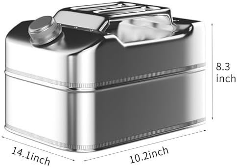 2.6 Gallon (10QT) 304 Stainless Steel Oil Storage Can with Spout, Food-Grade Cooking Oil Dispenser, Easy Pour Design for Restaurant, Food Truck, Camping Garden - Image 4