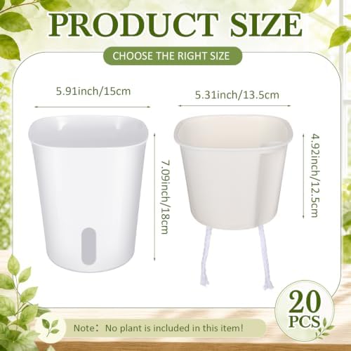 Ziliny 20 Pcs 5.91 Inch Self Watering Planters with Water Indicator - Image 3