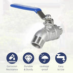 5 Pack Garden Hose Bib Stainless Steel Water Spigot 1/2" Male NPT Inlet x 3/4" Male GHT Threaded High Flow Faucet Outdoor Spigot (1/2" x 3/4") - Image 5