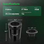 VIVOSUN DWC Hydroponics Grow System with Top Drip Kit 4 Buckets - Image 2
