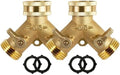 3/4 Inch 2 Way Brass Garden Hose Splitter Y-Type Tap Watering Connector Distributor for Outdoor Faucet 1/2/3 Set for Water Faucet & Spigot(Brass 2pcs) by Unknown