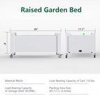 Vixzen Raised Garden Bed with Wheels Outdoor,Resin Weatherproof Planter Box with Drain Hole and Water Level Detector,for Planting Plants Vegetables(Ashen 30.04"×17.72"×17.56" - Image 2
