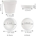 Terra Cotta Pots with Saucer- 6-Pack Large Terracotta Pot Clay Pots 5.5'' Clay Ceramic Pottery Planter Cactus Flower Pots Succulent Pot with Drainage Hole- for Plants,Crafts terra cotta planter(White) - Image 2