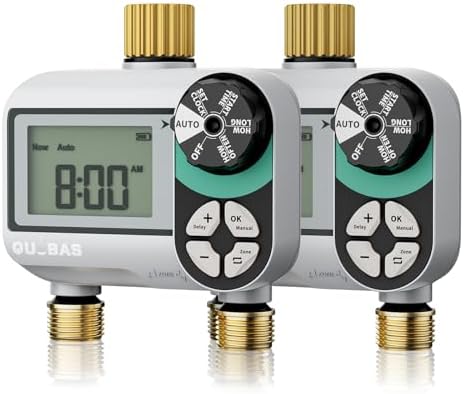 QUOBAS Brass Sprinkler Timer, 2 Pack Water Hose Timer for Garden Hose by QUOBAS