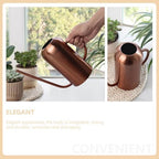 CALLARON Stainless Steel Watering Can with Long Spout 1.5l Indoor and Outdoor Plant Watering Pot for Garden Flowers and Bonsai Vintage Copper Finish - Image 7