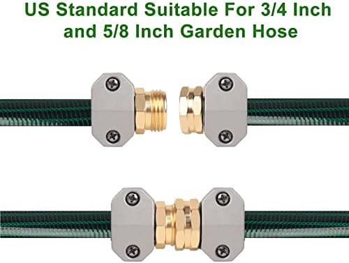 Hose repair kit,（3 Sets）garden hose repair Fittings Aluminum Female and Male With Zinc Clamp Water Hose End Repair Connector Fit 3/4 Inch And 5/8 Inch Garden Hose，garden hose repair kit (Pack of 2) - Image 4