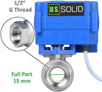 Motorized Ball Valve 1/2 in U.S. Solid 304 Stainless Steel NSF Certified 85-265V AC 2 Wire Auto Return Normally Closed Electric Actuated NPT - Image 5