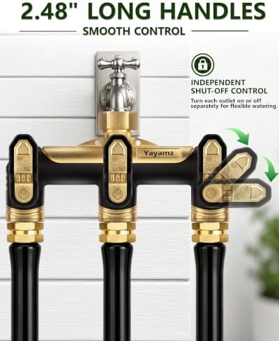Garden Hose Splitter 3 Way, Heavy Duty Metal Water Spigot Splitter - Image 5