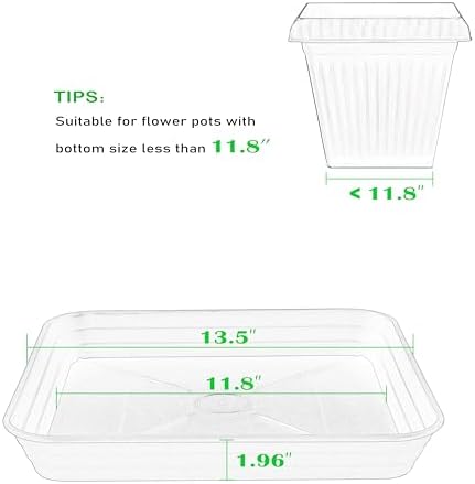 4 Pack Square Plant Saucer Tray 14 inch, Heavy Duty Plastic Plant Saucers for Indoors Outdoor, Flower Plant Drip Trays for Pots, Square Seed Starting Tray, Seedling Growing Trays - Image 2