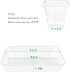 4 Pack Square Plant Saucer Tray 14 inch, Heavy Duty Plastic Plant Saucers for Indoors Outdoor, Flower Plant Drip Trays for Pots, Square Seed Starting Tray, Seedling Growing Trays - Image 2