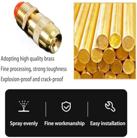 5/10 Pieces Brass Mist Nozzle, 1/2 inch high Pressure Spray Nozzle, Adjustable Atomization System Nozzle, Atomizer Outdoor Plant Garden Terrace Greenhouse Brass 10pcs - Image 6