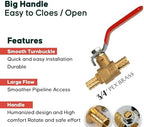 3/4" Pex Brass Ball Valve - Pex Fittings 3/4 Inch - 3/4 Pex Shut Off Valve - Crimping Tool - Fittings 3/4 Inch - Water Hose Shut Off Valve - Crimp Brass Ball Valve Hot Cold (Pack of 10) - Image 2