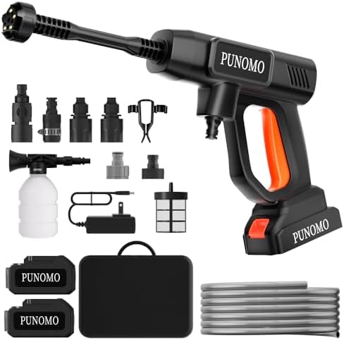 Cordless Pressure Washer, Electric Power Washer with 2x4.0Ah Batteries, Portable Lightweight Car Washer Gun with 6-in-1 Nozzle, Foam Pot, Handheld Power Cleaner for Car, Garden, Patio & Fence by DrhisekiTheCleanYouWant