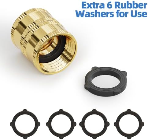 5/8" Hot/Cold Short Leader Garden Water Hose+3/4 Inch Solid Brass Garden Hose Adapter - Image 7