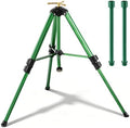 3-Arm Sprinkler Head on Telescoping Tripod Base with 2 Sprinkler Extensions, Heavy Duty Lawn Sprinklers, 360 Degree Large Area Irrigation, Solid Metal Extension Legs & Bottom Spikes by ElectricWise