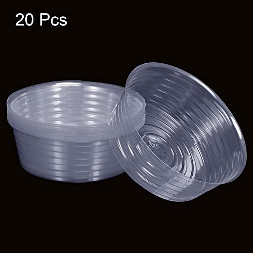 MECCANIXITY Plant Pot Saucer 10 Inch Plastic Round Flower Drip Tray for Indoor Outdoor, Clear Pack of 20 - Image 3