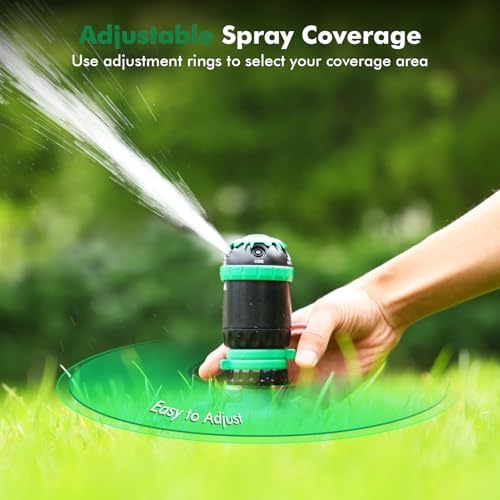 RESTMO 2 Pack Gear Drive Sprinkler with Step Spike Base, Green - Image 5