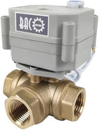 BACOENG Motorized Ball Valve, 1/2" Brass 3 Way L Type Auto Return Horizontal Electrical Ball Valve, AC/DC9-24V - Image 2