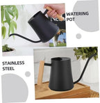 Vintage Stainless Steel Watering Can and Wooden Handle with Long Spout - Image 4