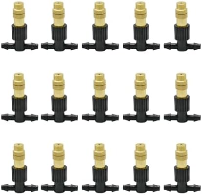 15-250Pcs Drip Irrigation Misting Brass Nozzle Garden Spray Cooling Parts Copper Sprinkler with Thread Barb Tee Connector(38mm250pcs) - Image 3