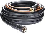 Hybrid Garden Hose 5/8 IN. x 50 FT, Heavy Duty, Lightweight, Flexible with Rotatable Grip Handle and Solid Brass Fittings, Gray+Orange by EADUTY