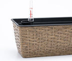 Wicker Rectangle Planters with Self-Watering System, 2-Pack, Brown - Image 2