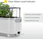 Permasteel Herb Garden Planter with Trellis Support, Self-Watering System with Water Level Indicator, Fits Multiple Herb Plants, for Basil, Flowers, Succulents, Indoor & Outdoor, White - Image 5