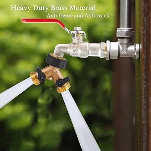 Garden Hose Splitter, Garden Hose Y Valve Connectors Copper Hose Splitter, 2 Way Water Faucet Splitter with Valve - Image 7