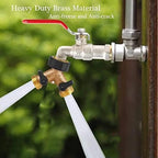 Garden Hose Splitter, Garden Hose Y Valve Connectors Copper Hose Splitter, 2 Way Water Faucet Splitter with Valve - Image 7