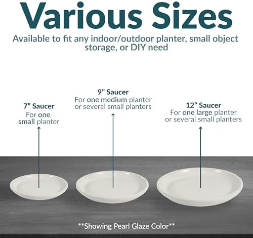 Sunnydaze 7" Ceramic Plant Saucers for Planters, 2pk, Imperial Blue - Image 3