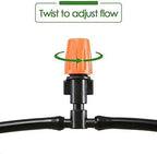 SagaSave Drip Irrigation kit Plant Watering System Gravity Fed Irrigation Water Drip Setfor Garden Greenhouse Yard Lawn Home or Vacation Use 10M 4/7" Tube 10 Nozzles - Image 4