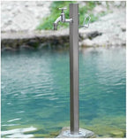 Floor Mounted Faucet Outdoor Water Pipe Vertical Fountain Irrigation Column,Hexagon Vertical Garden Water Column with Stainless Steel Faucet - Insulated, Antifreeze Design for Home Garden Ir by Unknown
