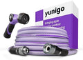 ESSENCE 5/8" 50ft Hybrid Purple Garden Hose – No-Kink Abrasion-Resistant with Durable Aluminum Fittings & Spray Nozzle, Ideal for Intensive Home & Garden Watering by Yunigo