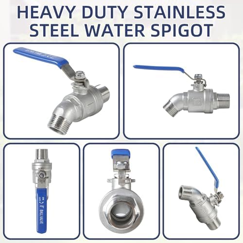 5 Pack Garden Hose Bib Stainless Steel Water Spigot 3/4" Male NPT Inlet x 3/4" Male GHT Threaded High Flow Faucet Outdoor Spigot (3/4" x 3/4") - Image 3