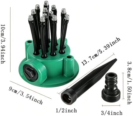 360° Coverage Precision Garden Irrigation Sprinkler, Automatic Rotating Lawn Sprinkler for Yard Large Area, with Heavy Duty Spike Base for Grass (3) - Image 6