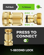 RainPoint Quick Connect Hose Fittings 3/4" GHT - Solid Brass Garden Hose Connectors, No-Leak Design & Universal Fit for Instant Connection (6 Sets) - Image 3