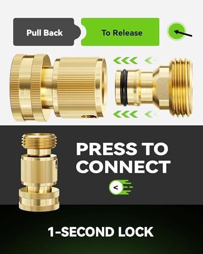 RainPoint Quick Connect Hose Fittings 3/4" GHT - Solid Brass Garden Hose Connectors, No-Leak Design & Universal Fit for Instant Connection (6 Sets) - Image 3