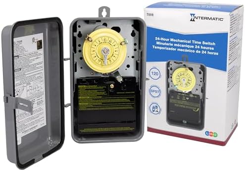 Intermatic T101R 24-Hour Mechanical Timer Switch, 120V SPST, Type 3R by Intermatic