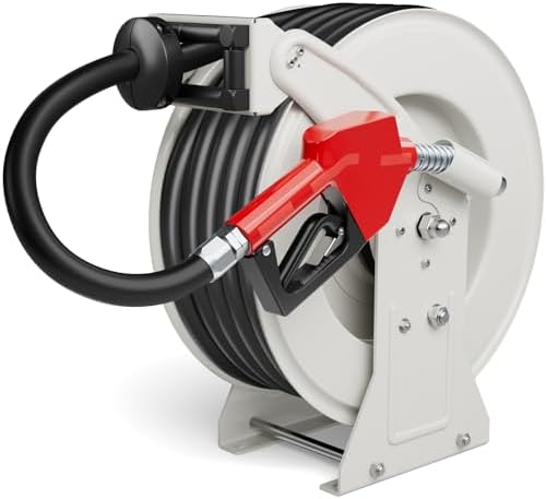 Fuel Hose Reel 3/4" x 33 ft, Retractable Diesel Reel with Nozzle by Brearo