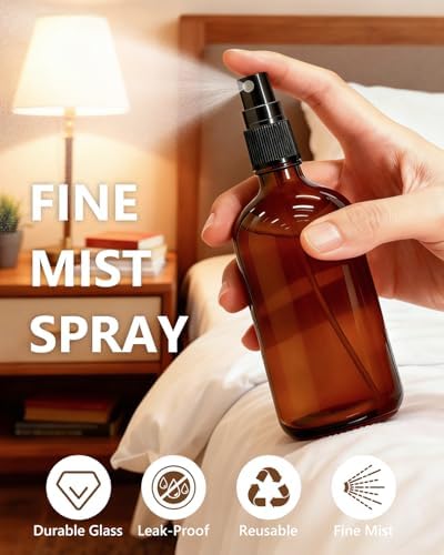 KEYWING 35 Pack 4oz Small Amber Glass Spray Bottles for Essential Oils - Image 3