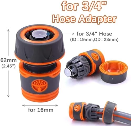 10Pcs Garden Hose Quick Connector with Stop Water Coupler for 1/2 3/4 Inch Hose Repair - Image 2